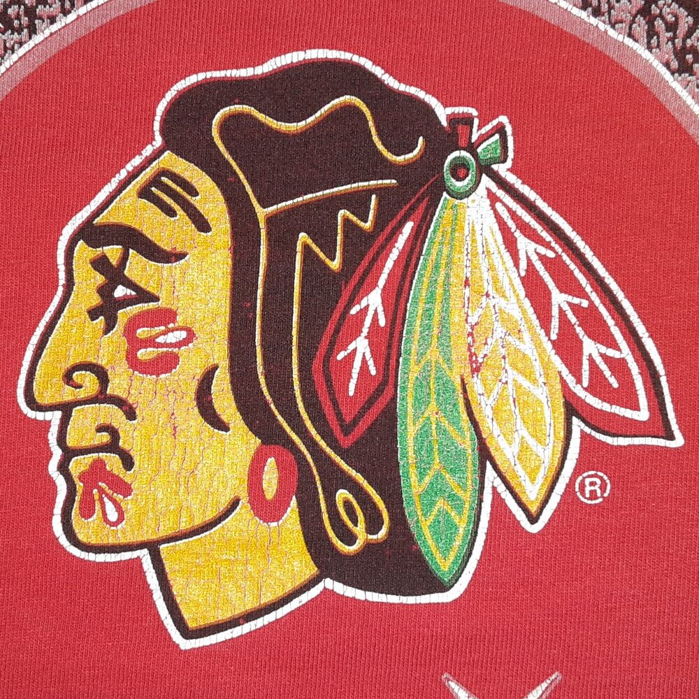 Vintage 1992 Chicago Blackhawks NHL Tee * Logo 7 brand * Hockey! Red * SS